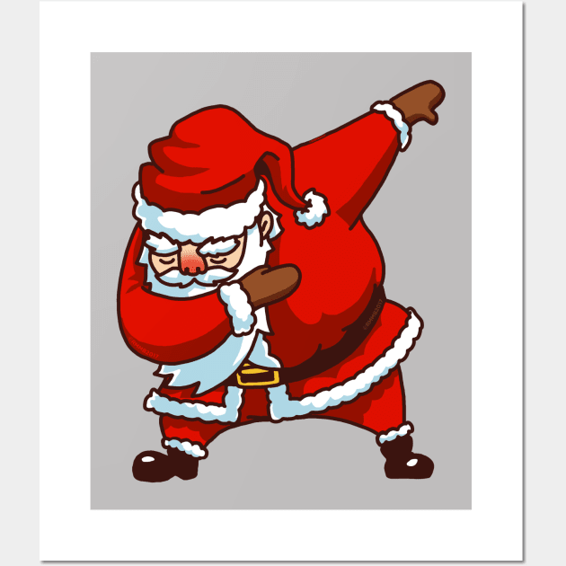 Dabbing Santa Christmas Tshirt Gift Dab Santa Claus T-Shirt 2 Wall Art by vo_maria